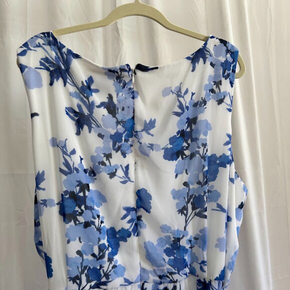 Jessica Howard Women's Plus 24W Blue/White Floral Maxi Dress - Picture 3 of 11